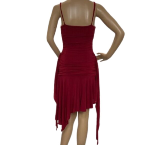 BCBG Maxazria Deep Red Ruched Dress - Picture 6 of 7